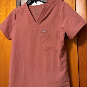 Figs Women's V-Neck Short Sleeve Tee - Mauve